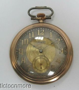 Antique Art Deco Elgin Grade 345 Fancy Dial Openface Pocket Watch Moseley 1927