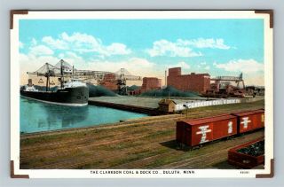 Duluth Mn,  The Clarkson Coal & Dock Co. ,  Vintage Minnesota Postcard