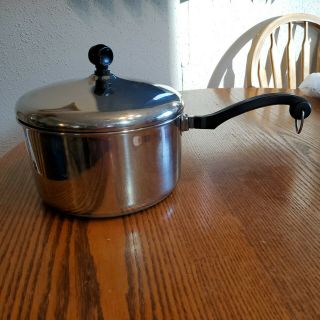Vintage Farberware 3 Qt Stainless Steel Saucepan Pot Quart Sauce Pan Usa