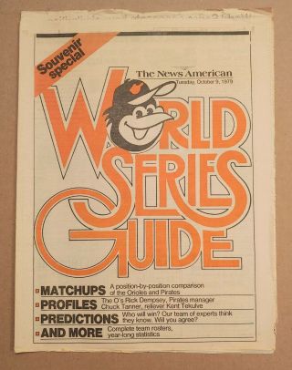 Baltimore Orioles 1979 World Series Guide The News American Newspaper Preview