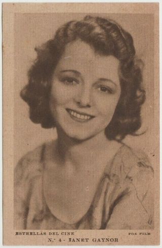 Janet Gaynor Vintage 1930s Estrellas Del Cine Postcard From Spain 4 E5