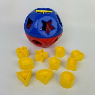 Vtg Tupperware Shape O Ball Tupper Toy Learning Sorter Ball Complete 10 Shapes