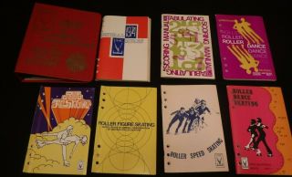 7 Vintage 1973 Roller Skating Books,  Usac Rules,  Scoring,  Speed,  Dance In Binder