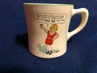 Vintage Ovaltine Coffee Mug/cup " Little Orphan Annie & Sandy " Harold Gray Wander