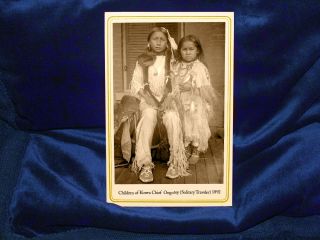 Children Of Kiowa Chief Ongotoy 1892 Cabinet Card Photograph Vintage Cdv