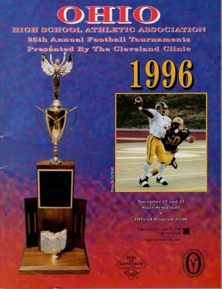 1996 Ohio High School Football State Championship Program State Semifinals