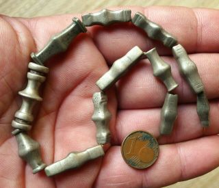 25cm Perles Argent Ismana Ancien Maroc Touareg Mali Antique Silver Tuareg Beads