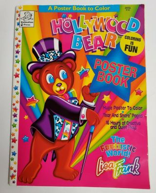 Vintage 1996 Lisa Frank Hollywood Bear Coloring Book