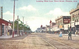 Vintage Postcard - Looking West From Third Street,  Phoenix,  Az