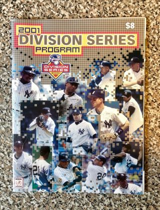 2001 York Yankees Alds American League Division Series Program World Ticket