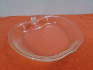 Vintage Glasbake Clear Glass Apple Shaped Serving Platter Serving Tray 10 "