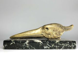 PINCE LETTRES COURRIER Presse Papier French Antique Sculpture Bronze Oiseau 2