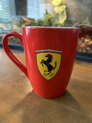 Ferrari Stallion Red Ceramic Coffee/tea Mug Pre - Owned Euc Racing Horse Exotic