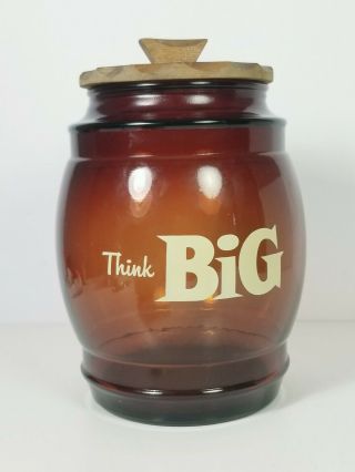 Vintage 1970’s “think Big " Cookie Jar By Siesta Ware.
