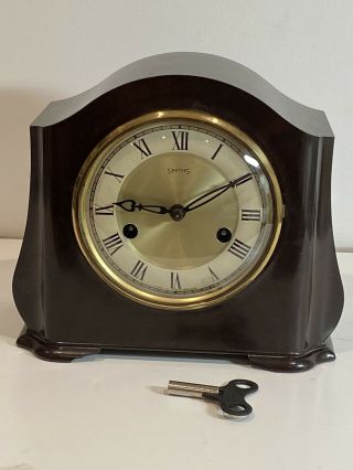 Vintage 1950/60’s “smiths” 8 Day Striking Clock With Key In Order