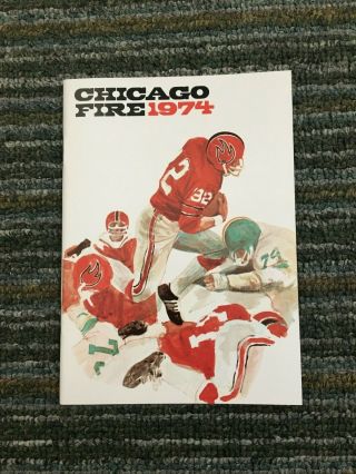 Chicago Fire Media Guide Wfl 1974 World Football League Yearbook Press Guide
