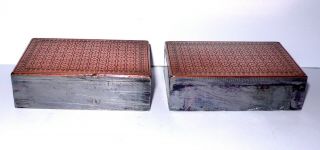 Set Of Two Antique Printing Blocks Or Plates - Playing Cards
