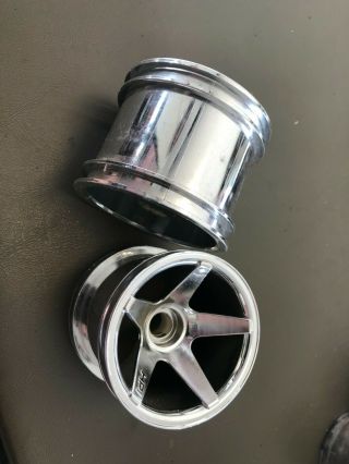 Vintage Hpi Racing Stars Chrome Front Stadium Truck Wheels For Associated Los