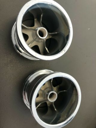 Vintage HPI Racing Stars Chrome Front Stadium Truck Wheels for Associated Los 2