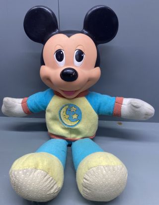 Vintage Disney Mickey Mouse Plush Toy Night Time Pajamas Goodnight 13 " (k)