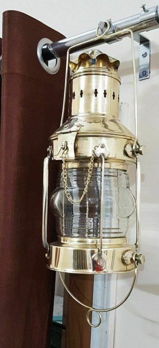 Vintage Brass Oil Lamp Maritime Ship Lantern - Anchor Boat Light Lamp Nautical
