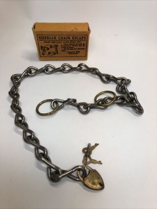 Vintage Magic Trick Siberian Chain Escape Master Lock Classic Effect