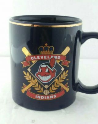 Chief Wahoo Cleveland Indians Vintage Coffee Mug 1990 Baseball Logo Navy Blue