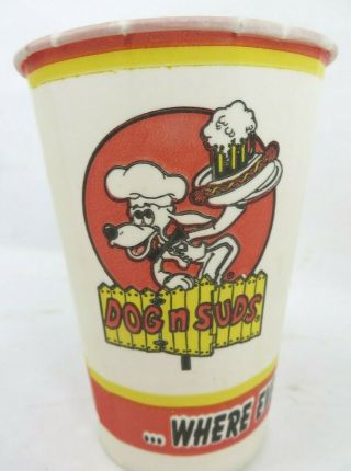Vintage Dog N Suds Drive In Root Beer Solo Cup Wax 10oz Drink Chicago Illinois