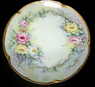 Vintage J & C Louise Porcelain Hand Painted Huge Decorative Plate,  Bavaria