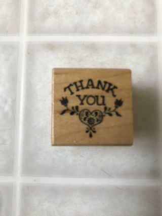 " Thank You " Square Rubber Stamp Psx Vintage 1987