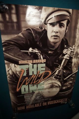 The Wild One 1954 Marlon Brando Video Movie Poster 1986 Vintage
