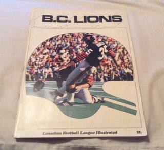 1971 Cfl Edmonton Eskimos Vs B.  C.  Lions Game Program