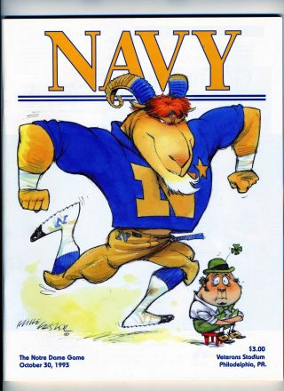Oct 30 1993 Navy Vs Notre Dame Football Program Veterans Stadium