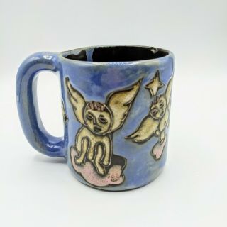 Vintage Mexican Art Pottery Angles Cherubs Designed By Mara Mexico Large Mug