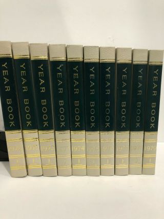 Antique Book The World Book,  Year Book 1970s Set Of 10 Books Hardcover 504