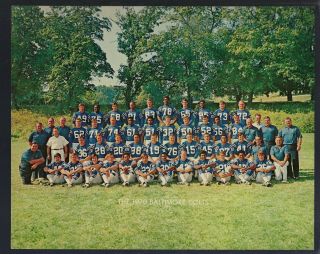 Vintage 1970 Nfl Baltimore Colts Team Football Photo - Johnny Unitas -