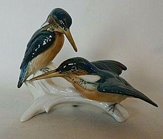 Antique Karl Ens Porcelain Kingfishers Bird Figurine,  Germany 7521