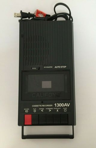 Vintage Califone 1300av Portable Cassette Tape Recorder Player Deck Black