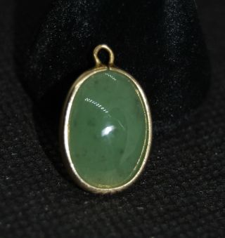 Vintage Sorrento Italian Jade Pendant 1/20 12k Gf Necklace Gold Estate