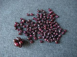 Vintage Real Garnet Loose Beads,  1 Woven Ball Jewelry Making 14 Grams