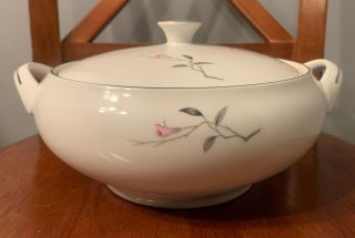 Look Vintage Cherry Blossom Fine China Covered Serving Bowl Dish 1067 Japan