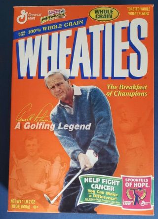 Vintage Wheaties Arnold Palmer A Golfing Legend Cereal Box In Cond.
