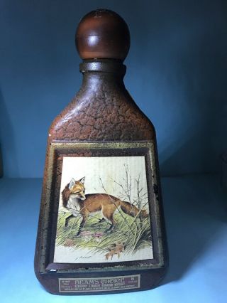 Vintage 1978 Jim Beam Red Fox Whiskey Decanter Bottle