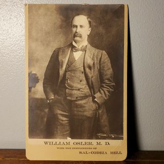 Antique Gelatin Silver Portrait Photo Of Doctor William Osler Bell & Company Ny