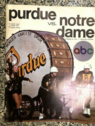 Purdue Vs.  Notre Dame Football Program September 29 1973