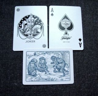 2 Vintage Fournier Spain Monkeys Playing Cards In The Jungle Poker Card Decks