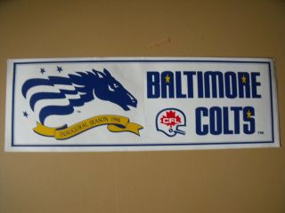 1994 Cfl Baltimore Colts Bumper Stickers - Inaugural Season