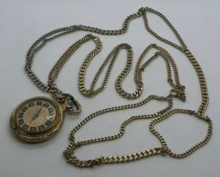 Vintage Ladies Waltham Huntress Pocket Watch Pendant Necklace 17 Jewels 36 "