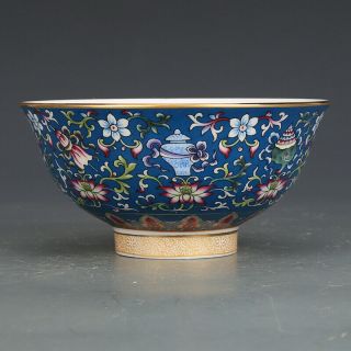 Chinese Antique Qing Dynasty Famille Rose Porcelain Flowers Plants Bowl