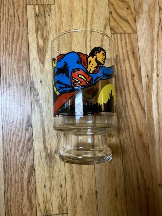 Vintage 1971 Superman Dc Comics Extra Large Drinking Glass